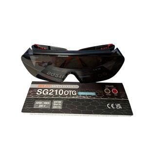 Dex Fit SG210OTG Safety Glasses Over Glasses Tinted Lens Black Red ANSI Z87.1